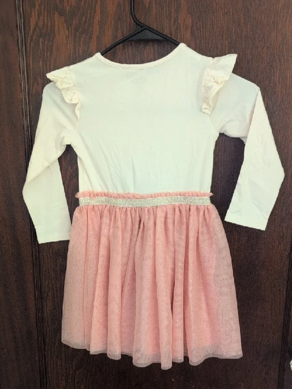 Disney White Top with Pink Glitter Tulle Skirt Minnie Dress